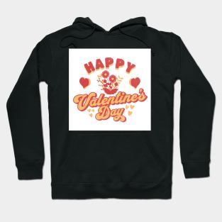 Happy Valentine's Day - Retro Flowers Hoodie